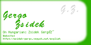 gergo zsidek business card